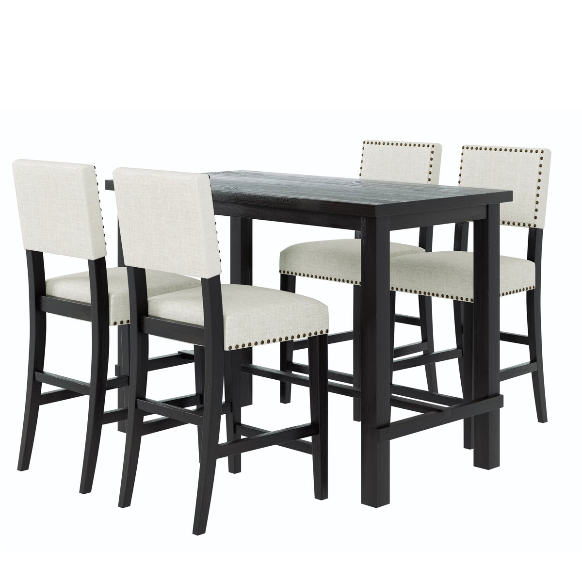 5 Piece Counter Height Dining Table Set with 4 Cushioned Chairs S864500