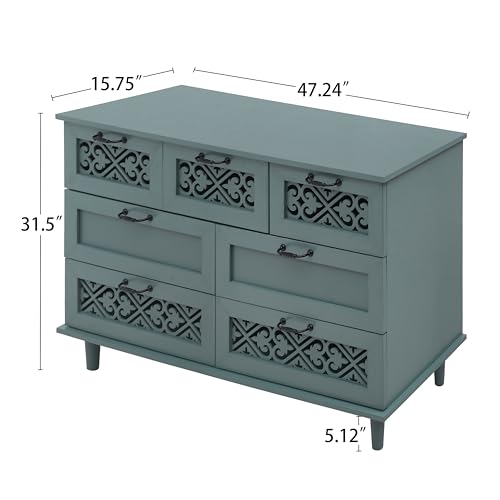Blue 3 Door 3 Drawer Wooden Sideboard Cabinet Y956
