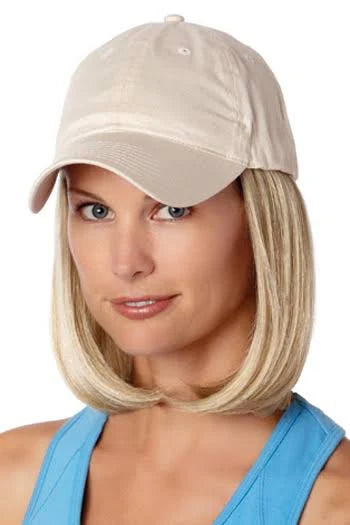 Baseball Cap with Hair Beige E5035
