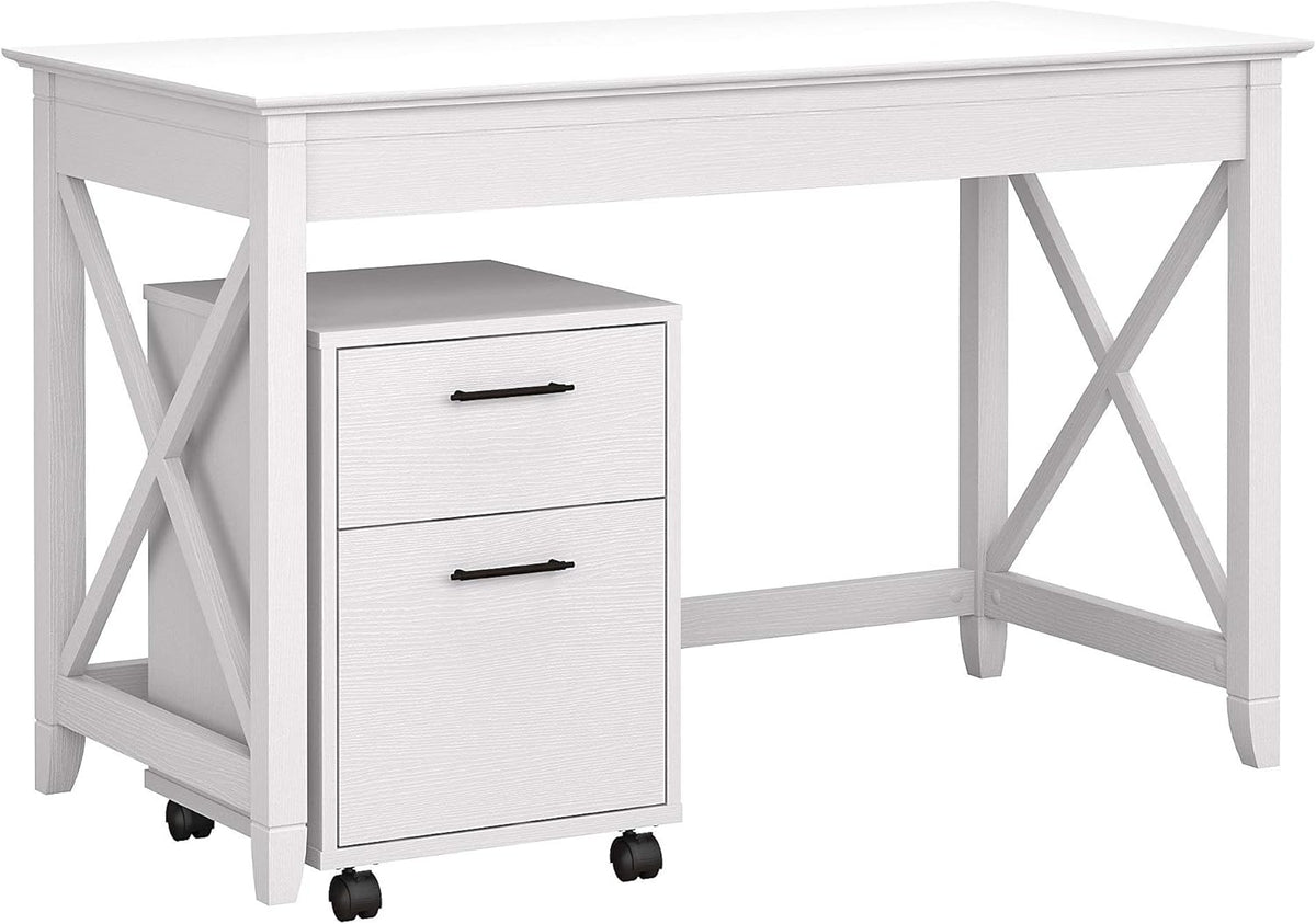 54W Computer Desk with Storage and 2 Drawer File Cabinet S40185
