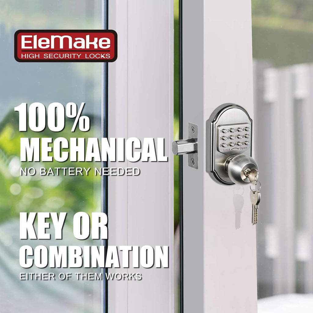 Keyless Entry Door Lock Deadbolt Keypad Mechanical Stainless Steel V306