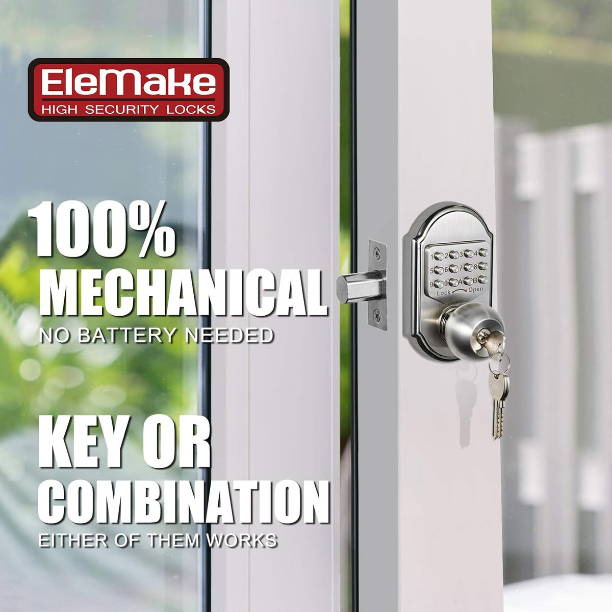 Keyless Entry Door Lock Deadbolt Keypad Mechanical Stainless Steel V306