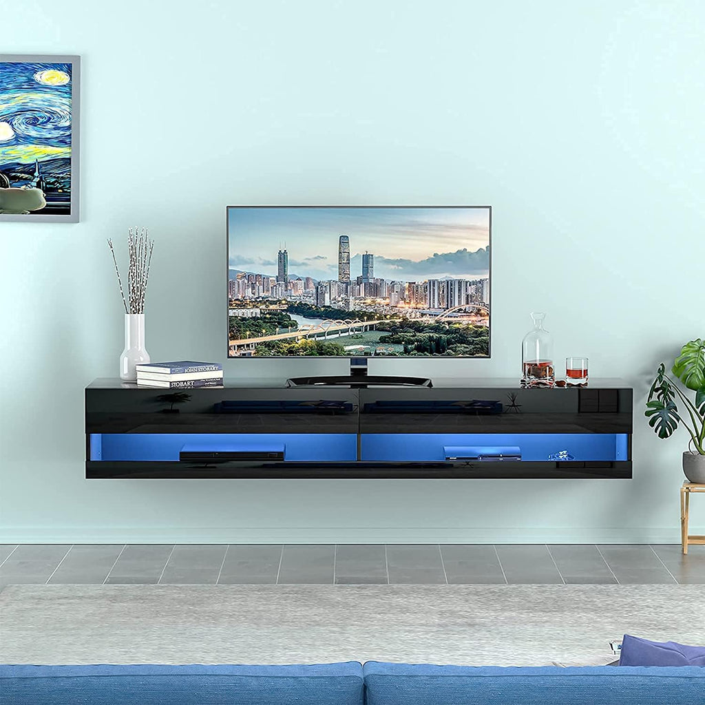 Wall Mounted LED TV Stand with Cabinet and Cable Management for 80 Inch TV A259910
