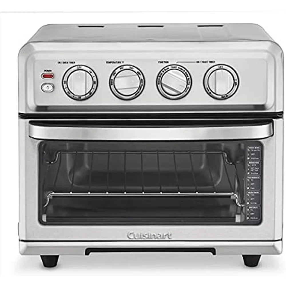 Stainless Steel AirFryer Toaster Oven with Grill Bundle with 12 Piece Ceramic Coated Cutlery Set Matte Black Z9586