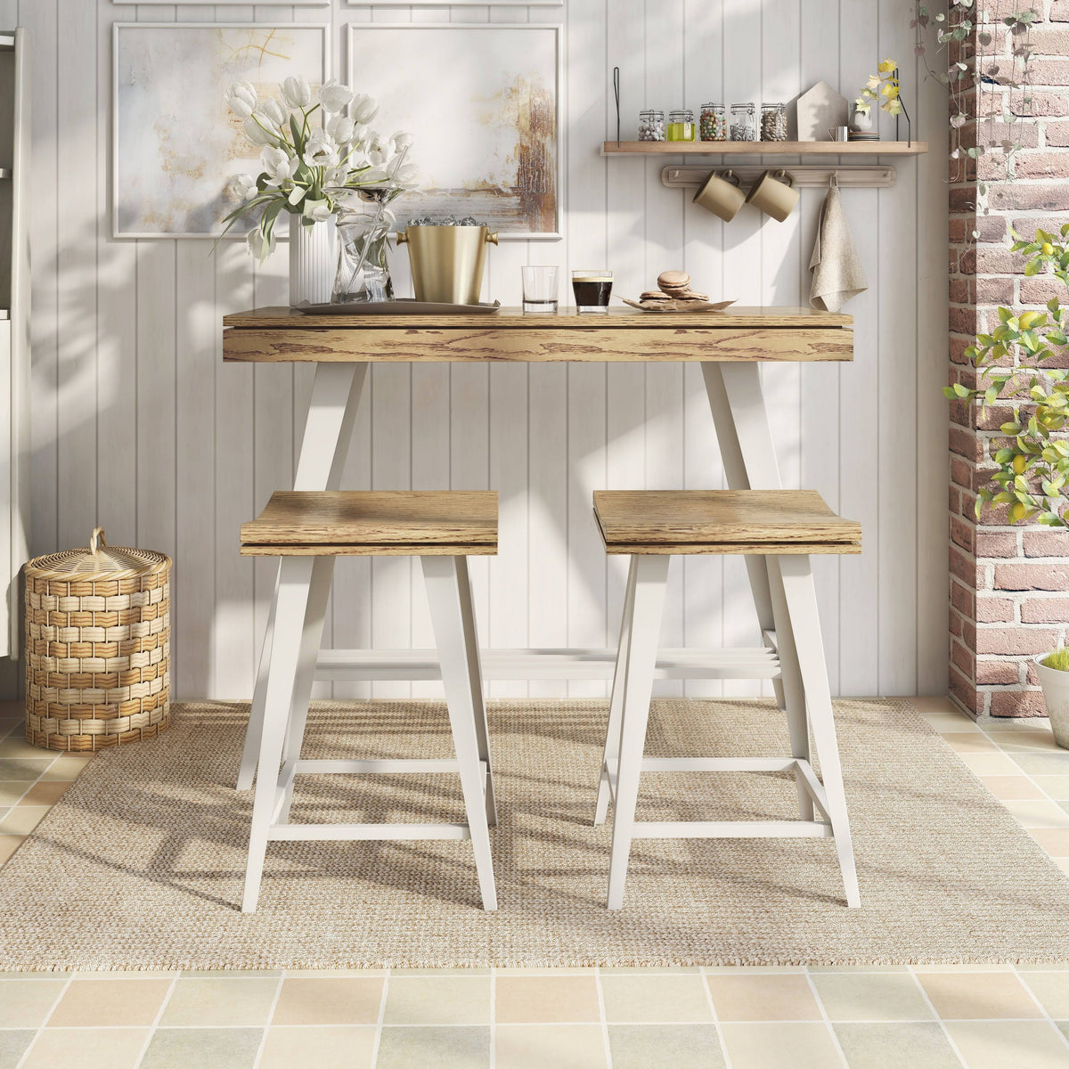 3-Piece 47-Inch Counter Height Table Set X4284