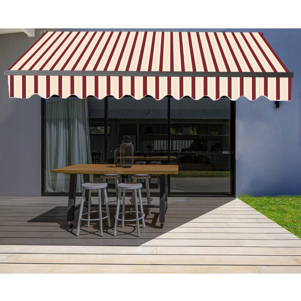 Black Frame Retractable Patio Awning 10 x 8 Feet M36392