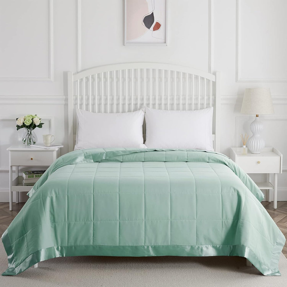 Quilted Down Alternative Blanket with Satin Trim A786295