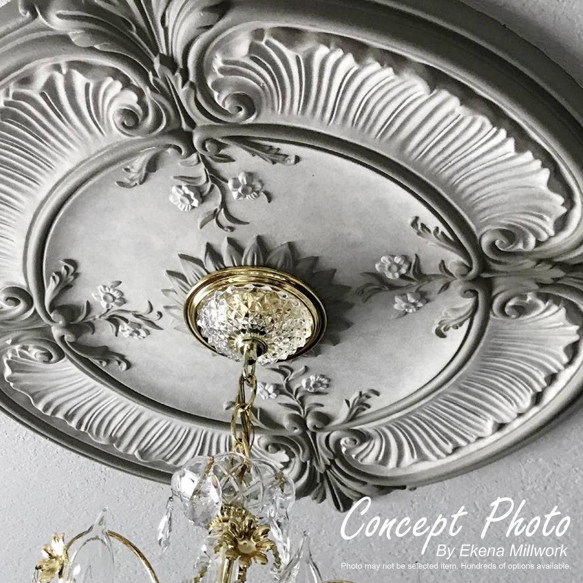 Hand-Painted Silver Ceiling Medallion I7012