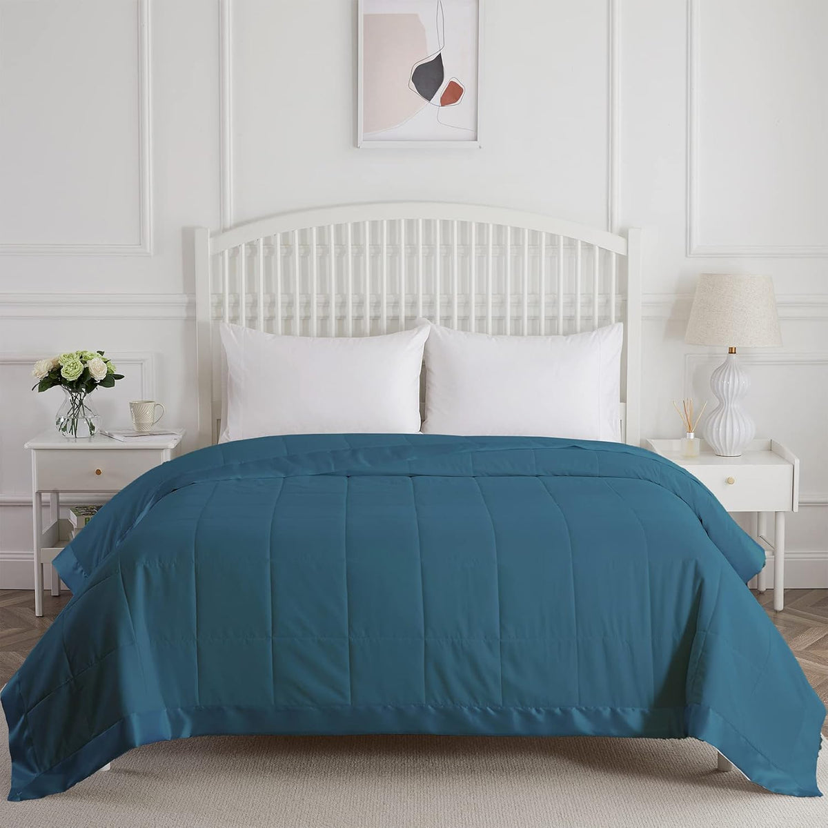 Quilted Down Alternative Blanket with Satin Trim A786295