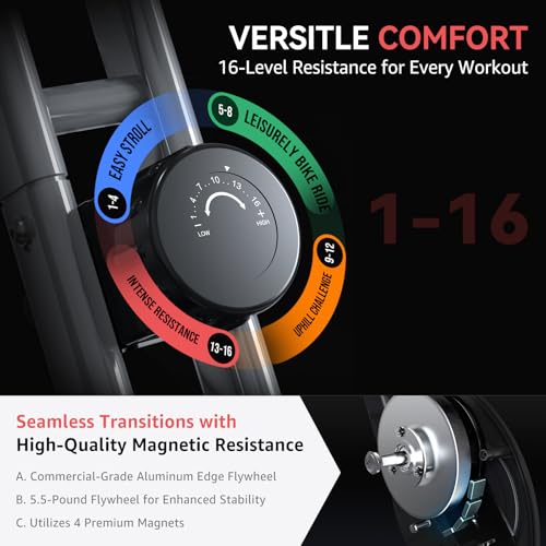5 IN 1 Foldable Exercise Bike with 16-Level Magnetic Resistance H9167