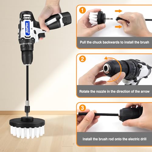 Electric Spin Scrubber Handheld, 2 Speed, with 9 Brush Heads, 450RPM Battery Power Scrubber Waterproof, 3.0Ah Battery and Charger X339998