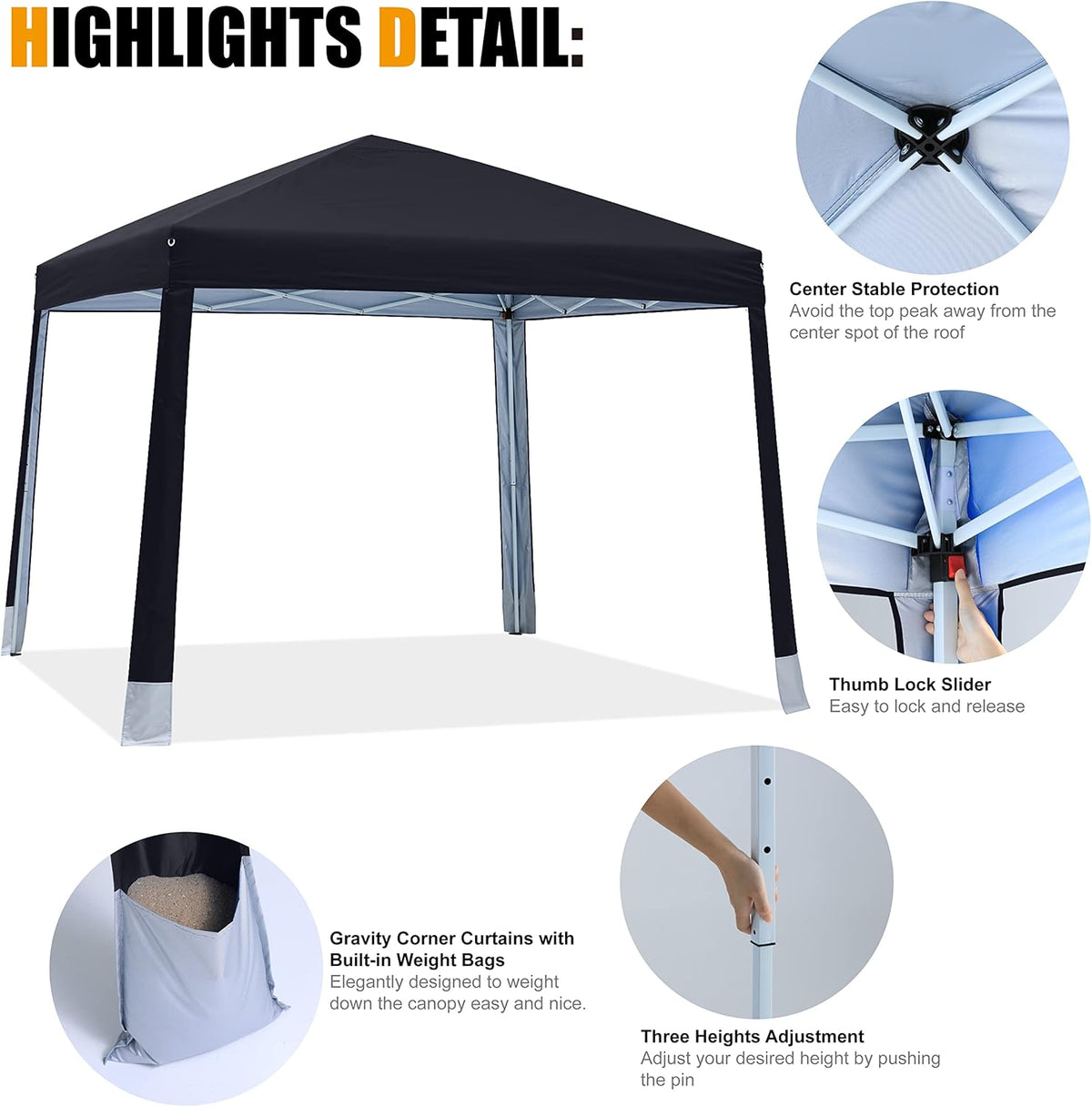 10x10Ft Pop-up Canopy Tent O4319