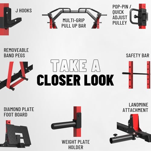 Power Cage with Cable Crossover System for Home Gym K98043
