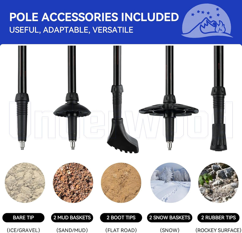 2 Pack Adjustable Aluminum Trekking Poles O8795