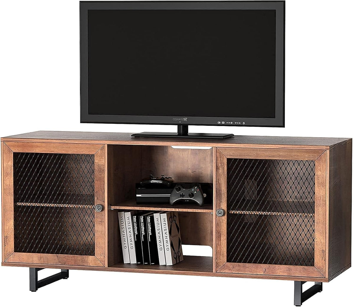 Gray Oak TV Cabinet with Mesh Doors I509