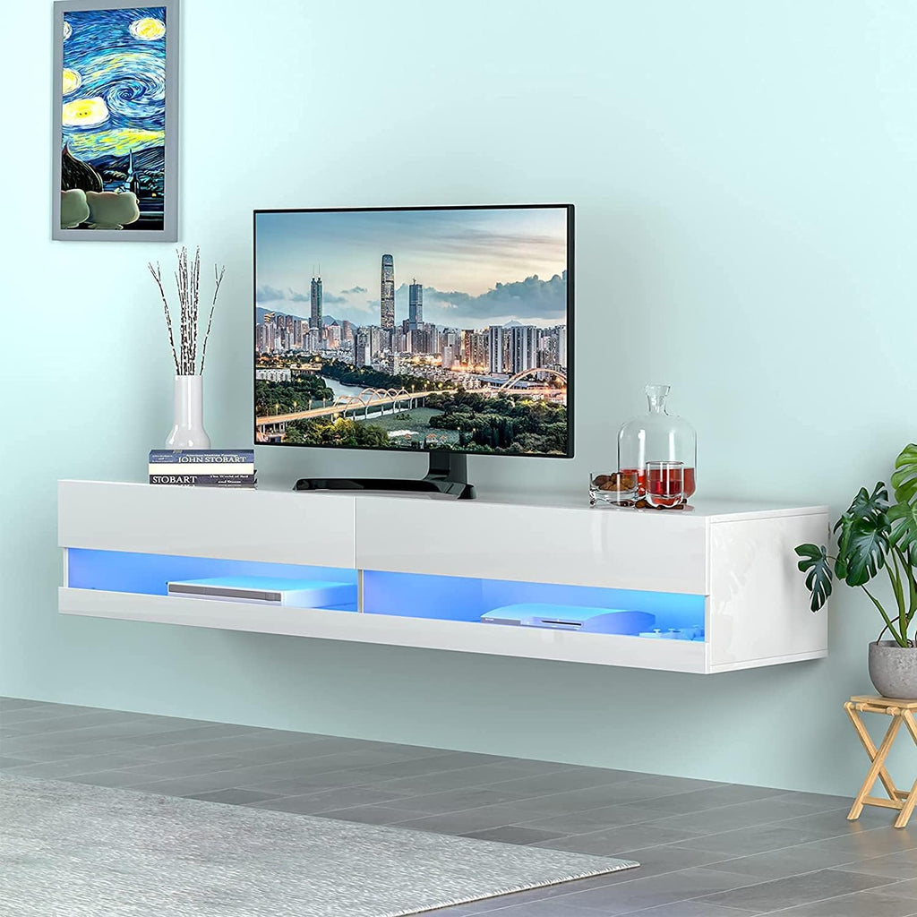 Wall Mounted LED TV Stand with Cabinet and Cable Management for 80 Inch TV A259910