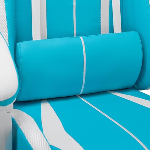 Blue and Black RGB Gaming Chair with Speakers and Footrest J630