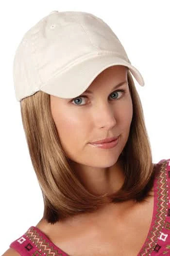 Baseball Cap with Hair Beige E5035