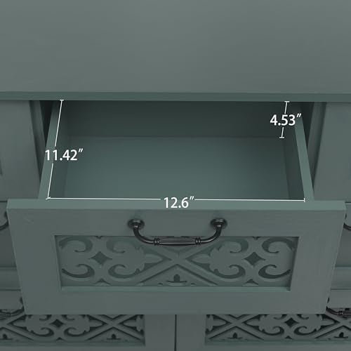 Blue 3 Door 3 Drawer Wooden Sideboard Cabinet Y956