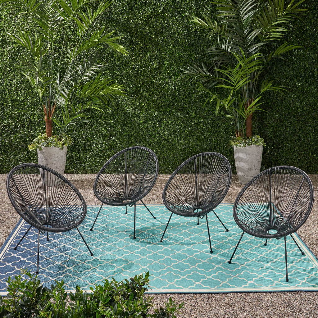 White String Weave Chair Set of 4 A8659