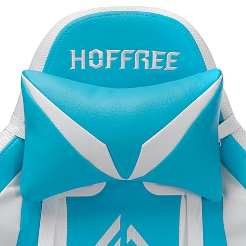 Blue and Black RGB Gaming Chair with Speakers and Footrest J630