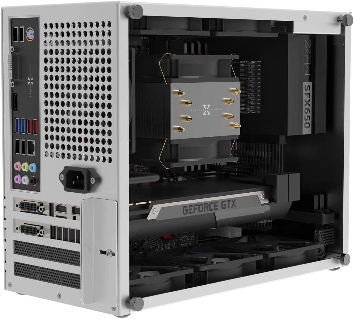 Silver Micro ATX Aluminum PC Case with Tempered Glass B645