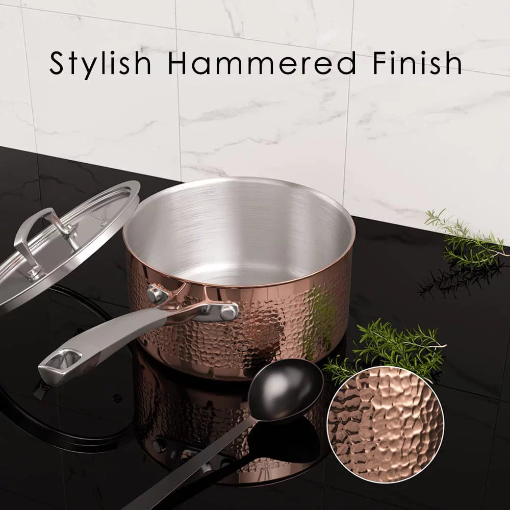 7-Piece Tri-Ply Stainless Steel Black Cookware Set V698