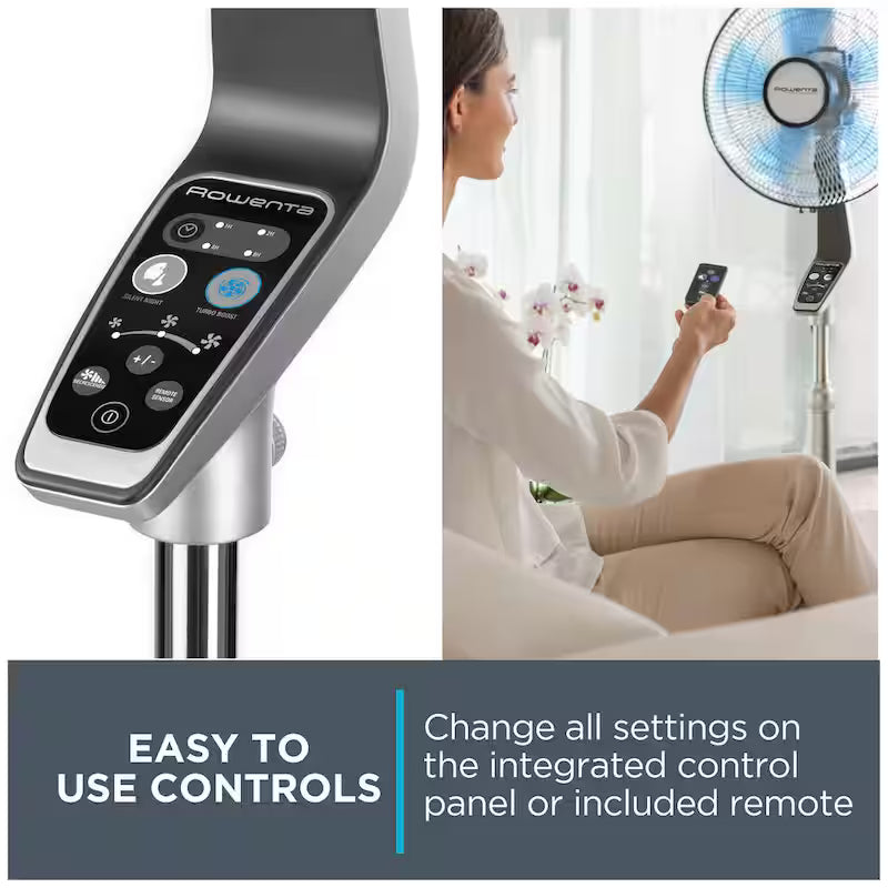 Stand Fan with 5 speeds, oscillating, adjustable height and remote S434