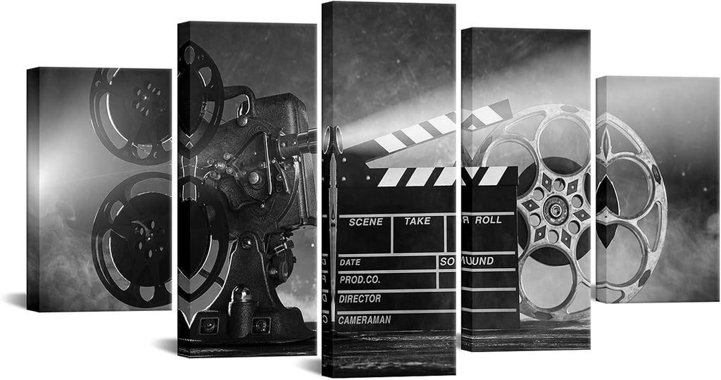 Large 5 Piece Canvas Wall Art Black and White Pictures Ready to Hang F503