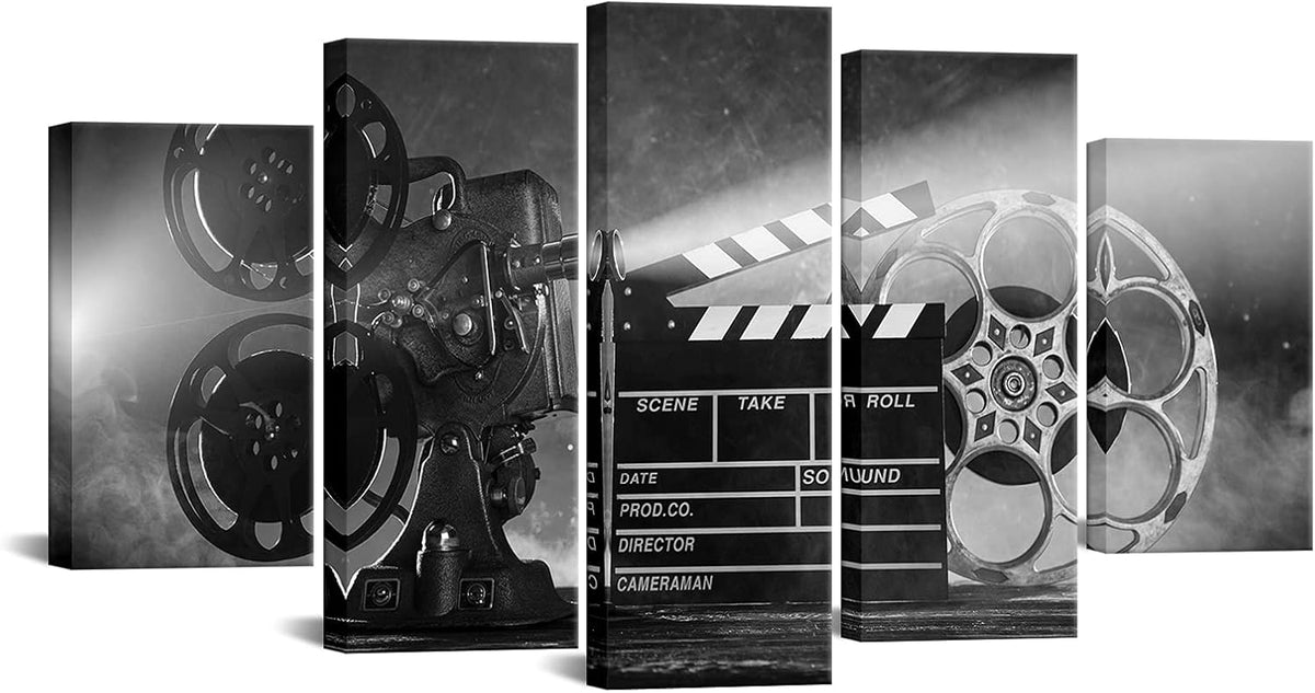 Large 5 Piece Canvas Wall Art Black and White Pictures Ready to Hang F503