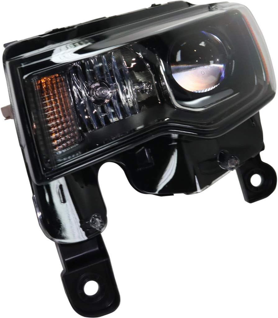 Headlight Assembly for Jeep Grand Cherokee 2017 2018 2019 Driver and Passenger Side Pair Halogen Black Trim O62068