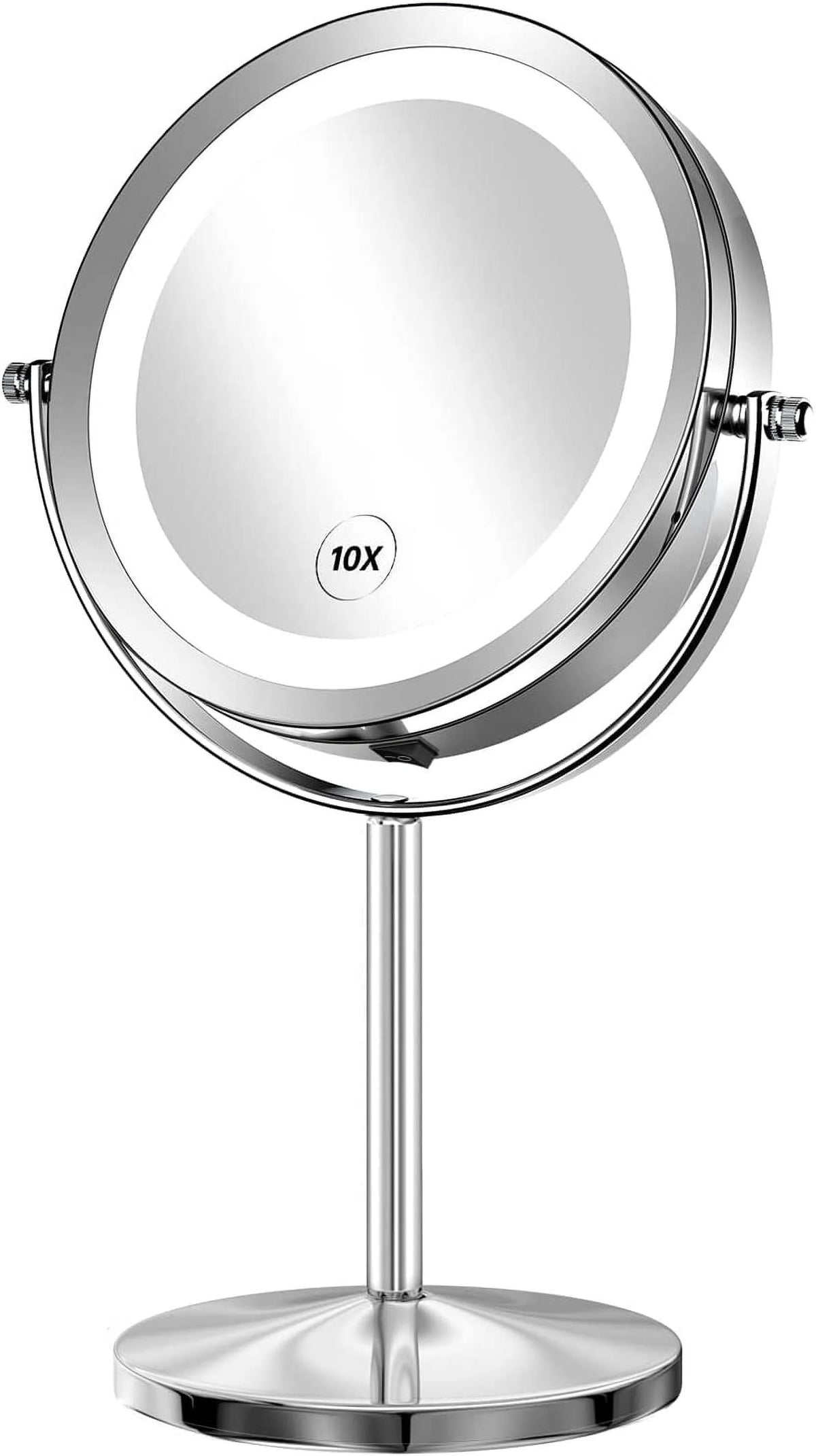 1x/10x Magnifying Lighted Double Sided Round Vanity Mirror 360 Degree Swivel 7 Inch U192