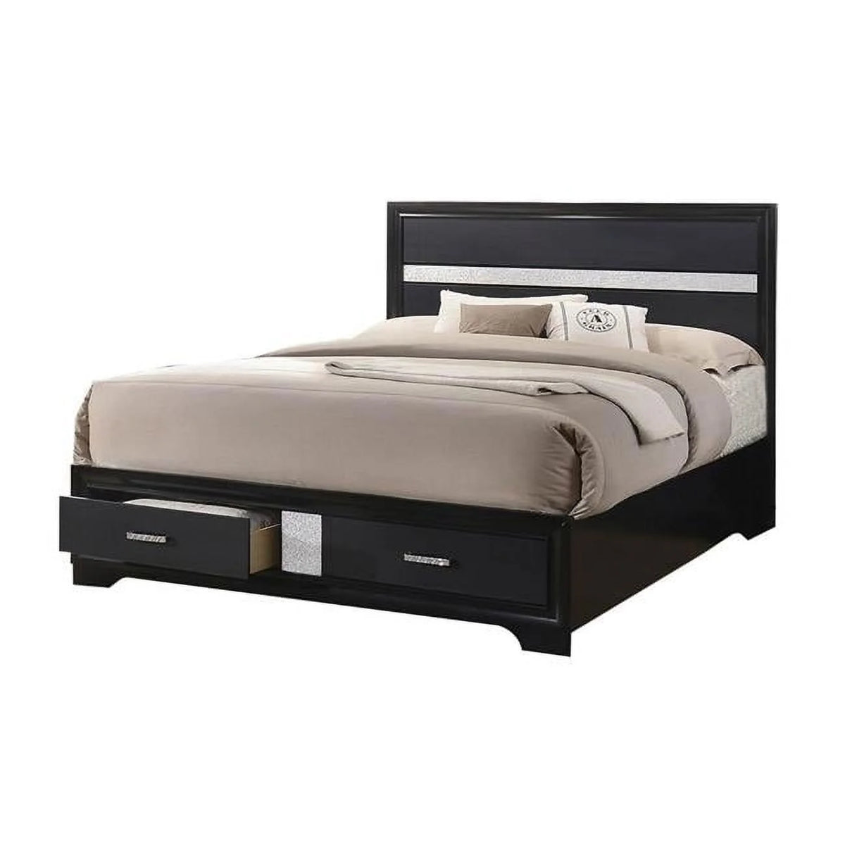 California King Size Bed with 2 Storage Drawers A8456