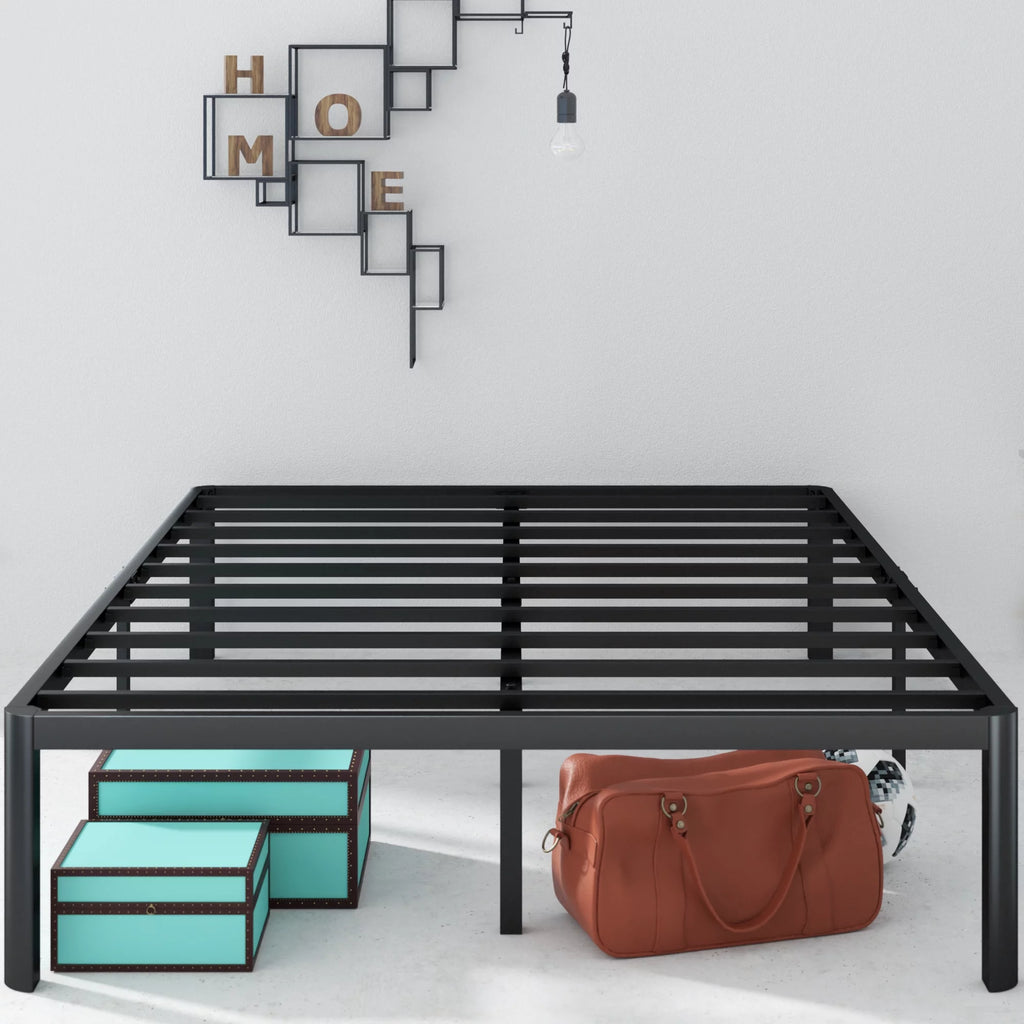16" Metal Platform Bed Frame with Steel Slats, Twin P513
