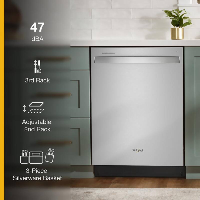 Fingerprint Resistant Stainless Steel Built-In Dishwasher with Third Level Rack R274