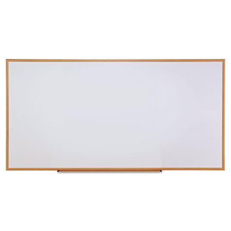 96 x 48 White Melamine Dry-Erase Board with Oak-Finished Frame M257264