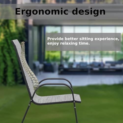 Grey Set of 4 Stackable Patio Dining Chairs M1304