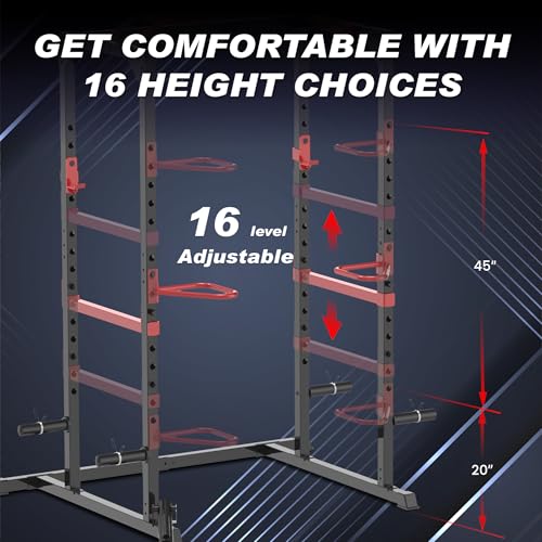 Power Cage Squat Rack with LAT Pulldown 800 lb Capacity I84345