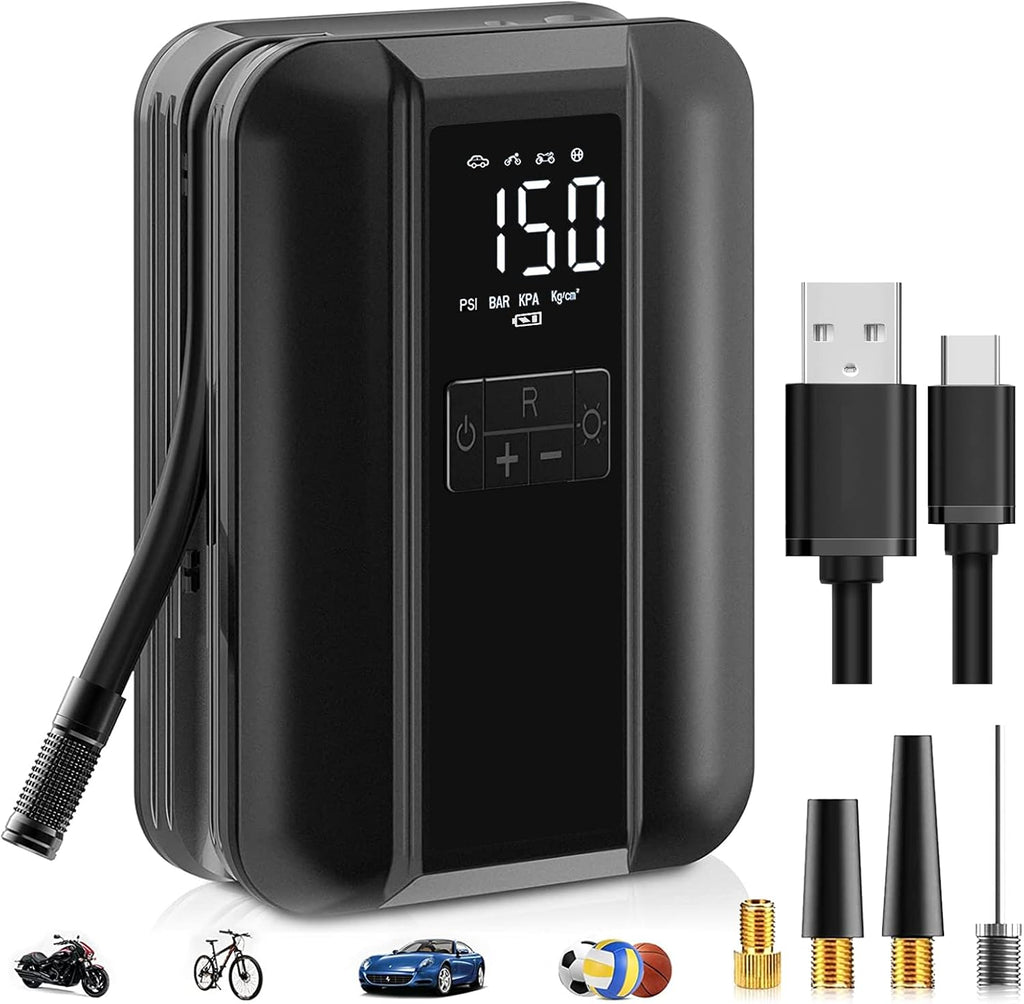 150PSI Rechargeable Portable Tire Inflator Air Compressor Pump, Pack of 2 T464