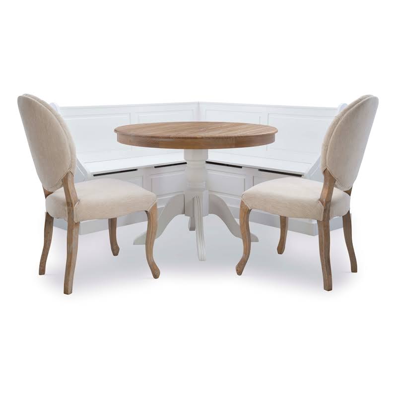 White Wood Corner Breakfast Nook M40924