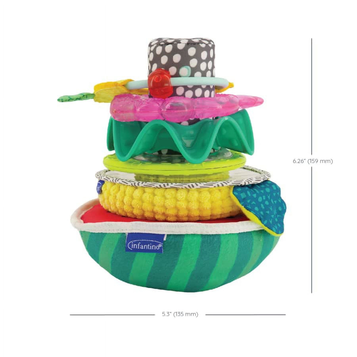 Multicolor Fruit-Shaped Sensory Stacking Rings Toy X212