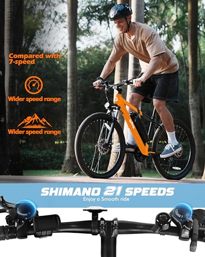 21-Speed Lightweight Electric Mountain Bike with 750W Motor and 375Wh Removable Battery D862