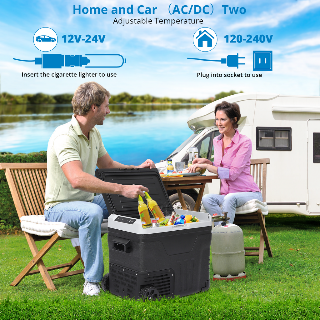 12 Volt 53 Quarts Portable Car Refrigerator Freezer H56472