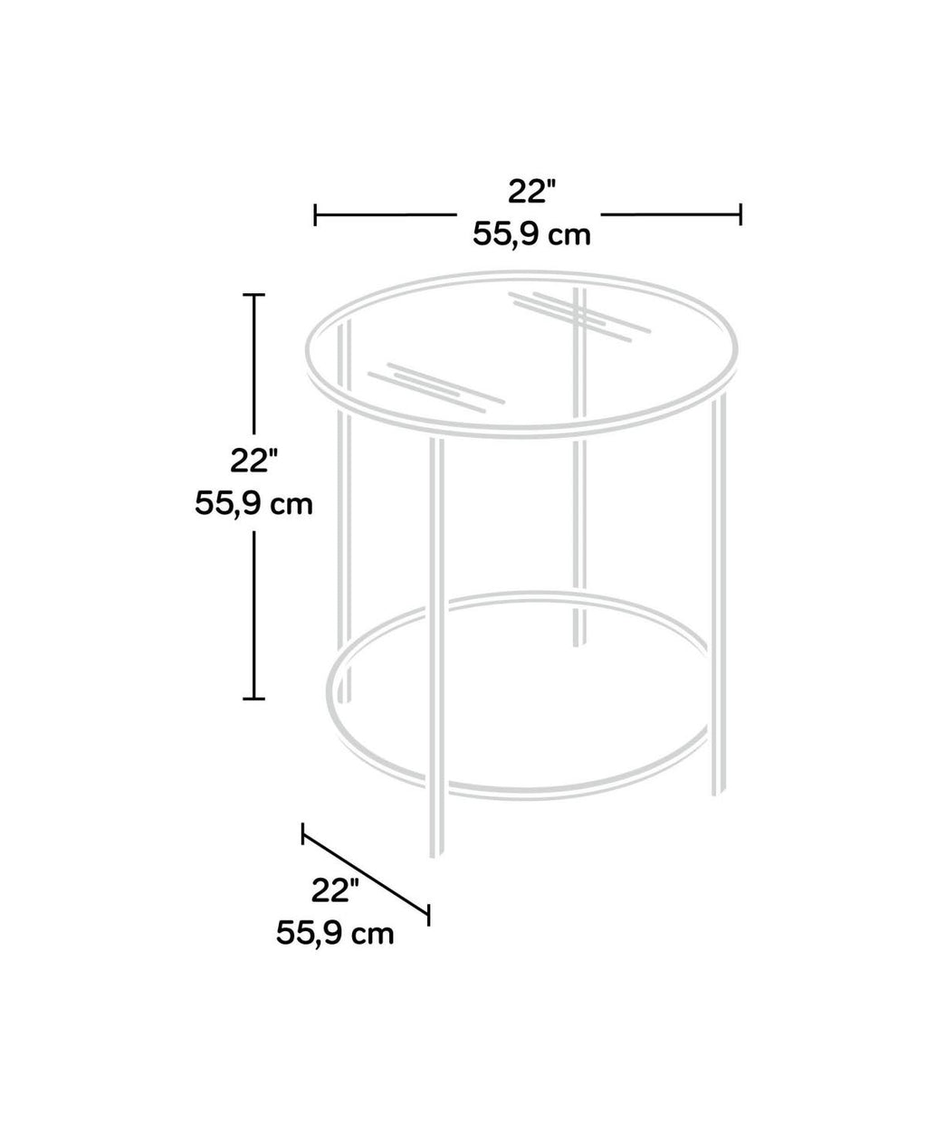 Satin Gold Round End Table K331