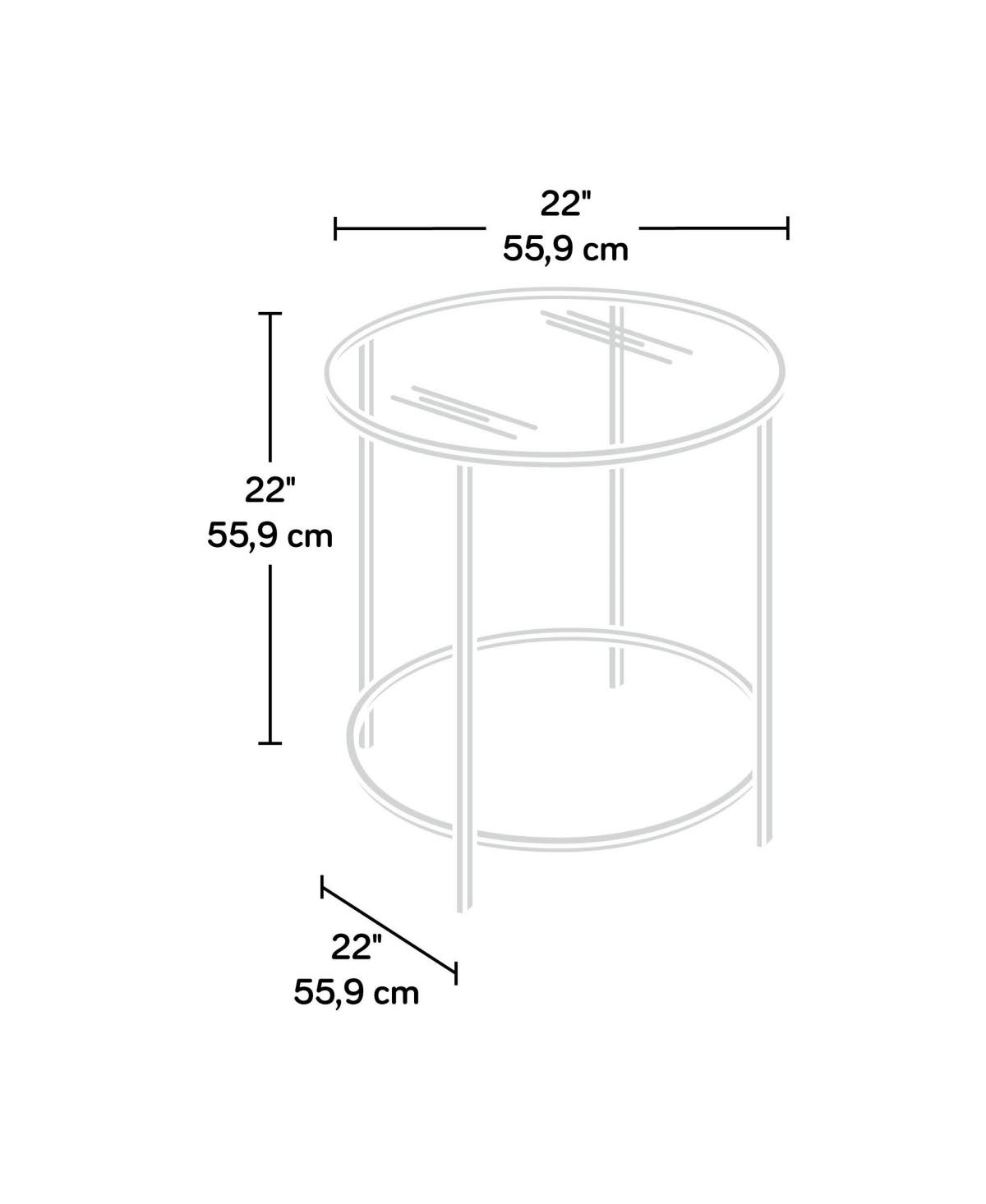 Satin Gold Round End Table K331