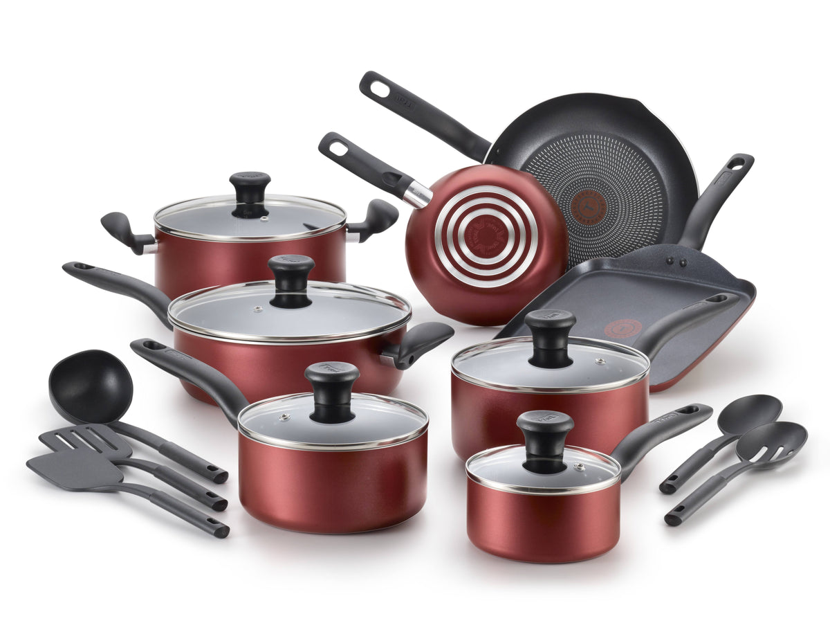 18 Piece Red Nonstick Cookware Set H93456