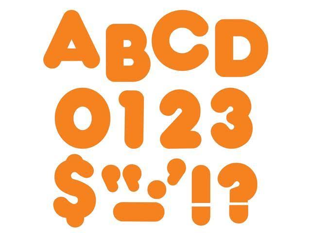 Orange 2x22 Casual Uppercase Ready Letters, 6 Packs S172