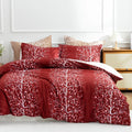 Terracotta Full Floral 3 Pcs Microfiber Comforter Set X5147