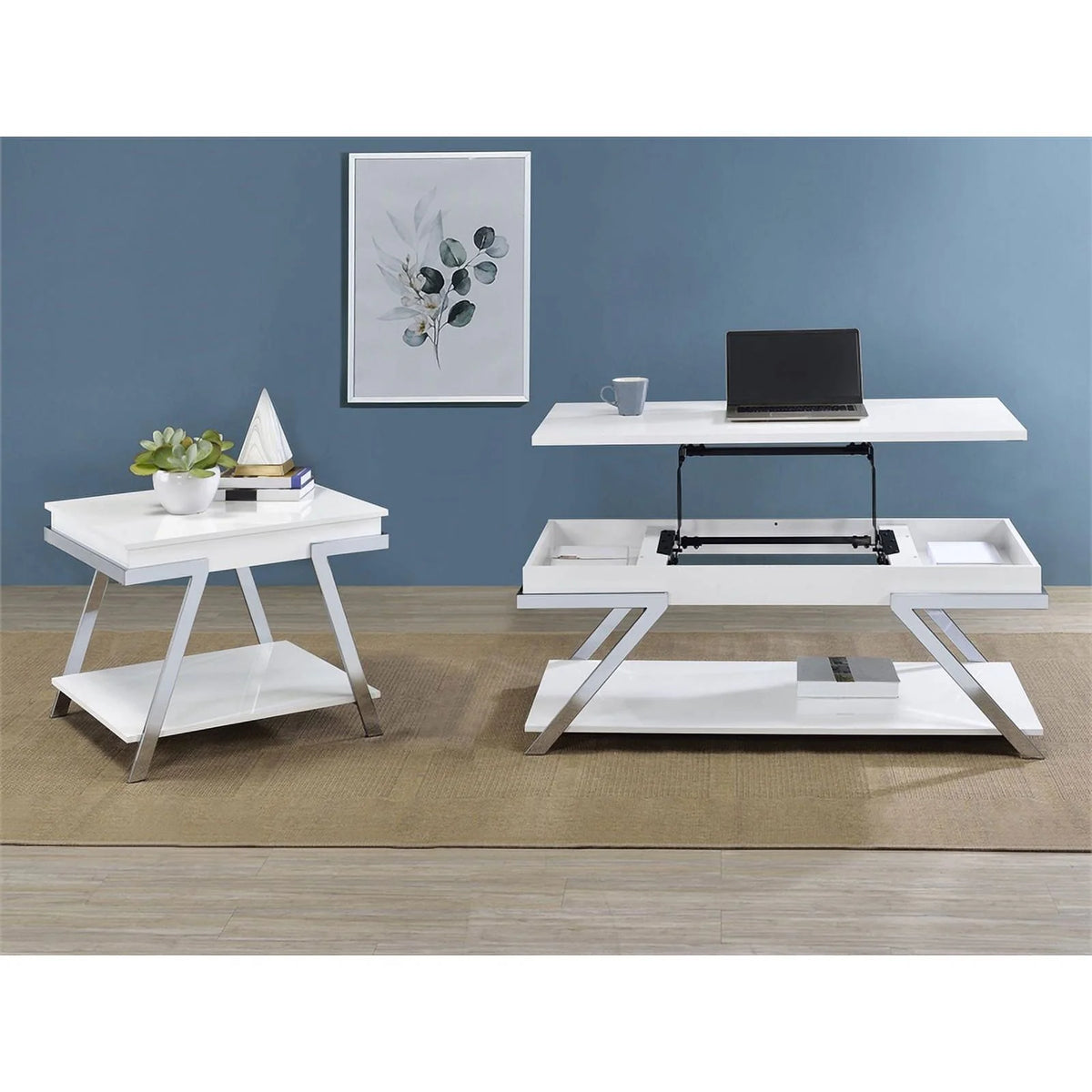 Contemporary Wood Lift Top Coffee Table V59428