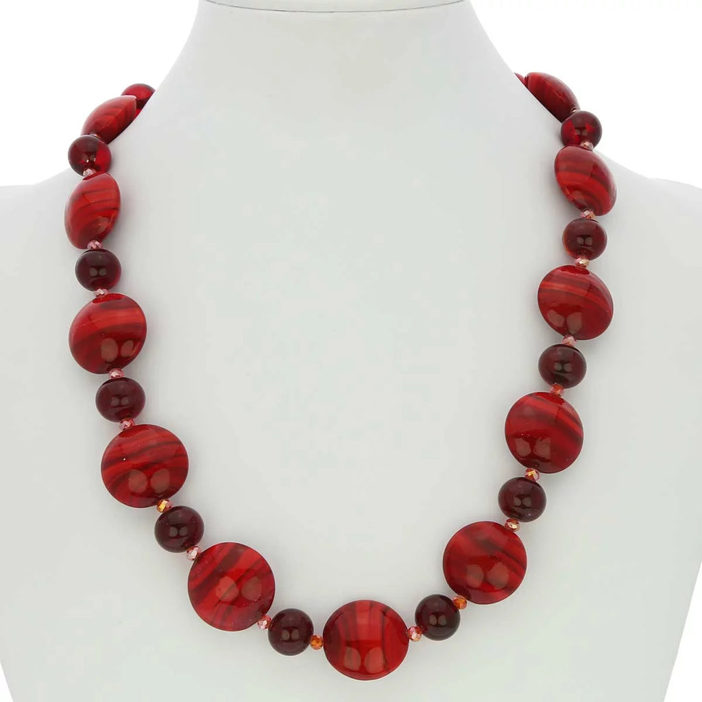 Ruby Red Murano Glass Necklace X5107